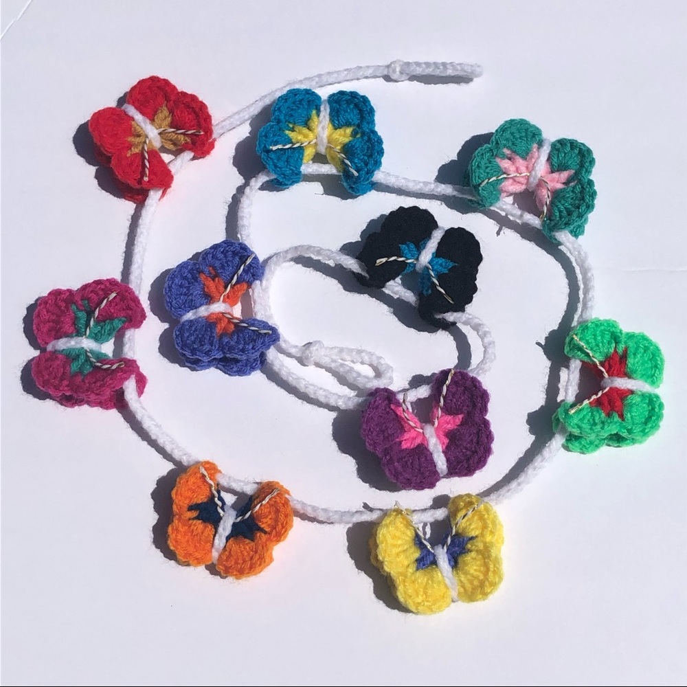 🎉HP🎉🌈Handmade Crochet Rainbow Butterfly Garland🌈 - Picture 9 of 10